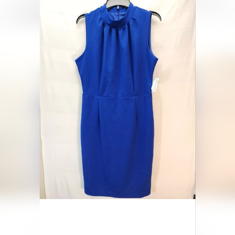 Alexia Admor Dress Womens Royal Blue Sleeveless Midi Sheath Size XL NWTG